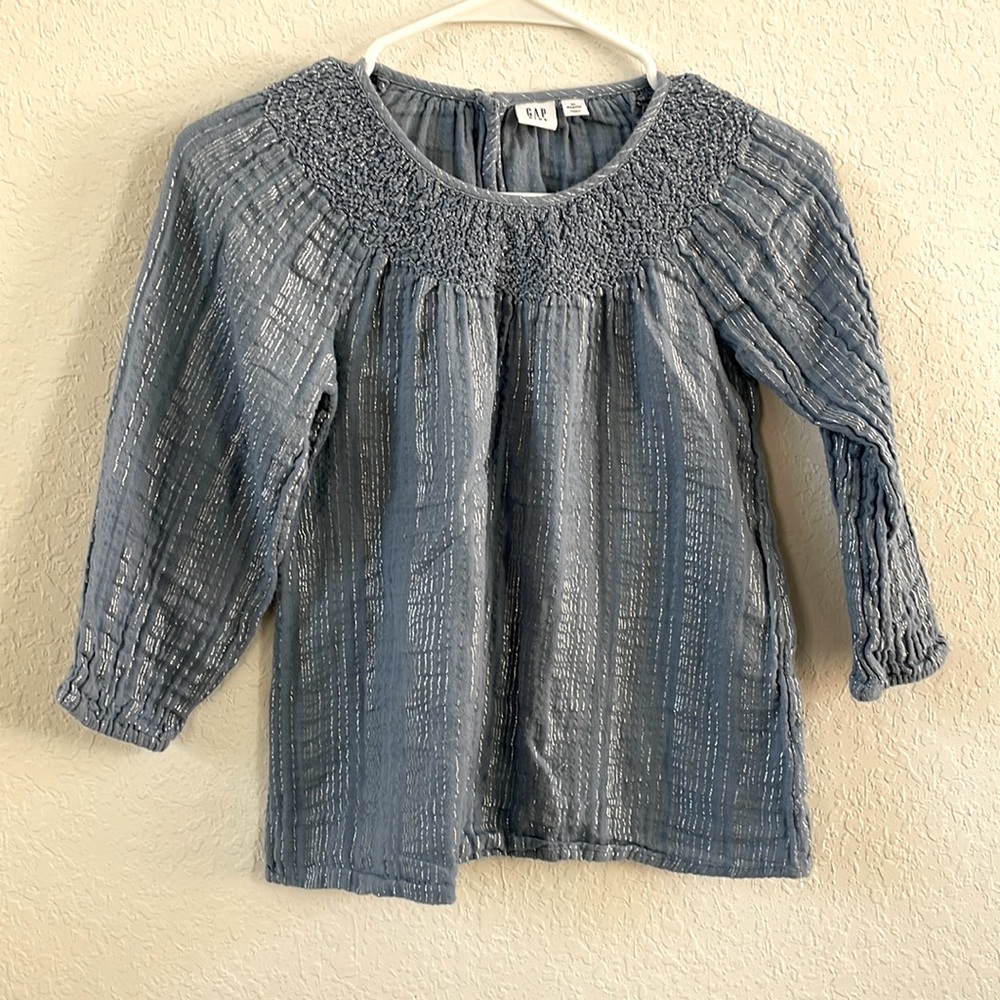{GAP Kids} Baby Blue/Silver Shirt